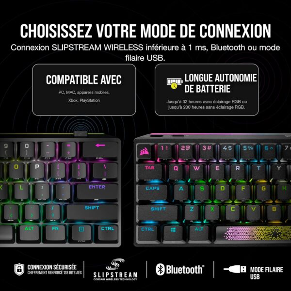 Clavier mécanique sans fil Corsair K70 Pro Mini
